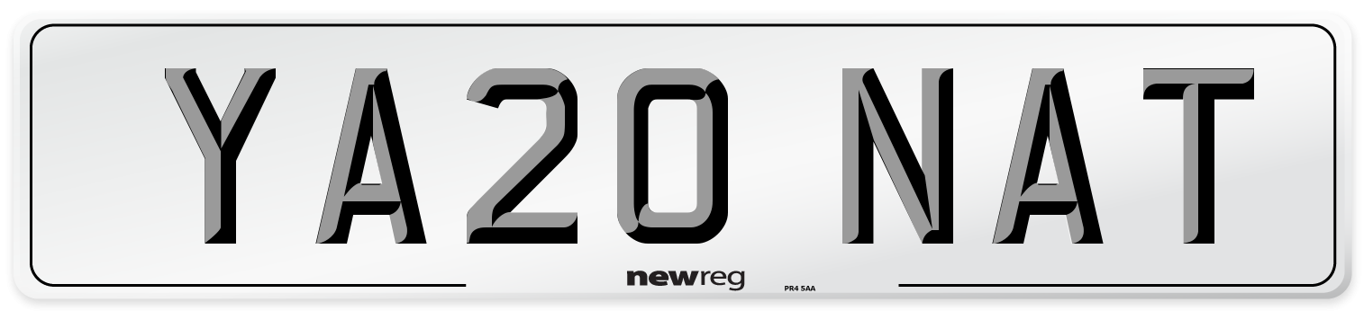 YA20 NAT Number Plate from New Reg
